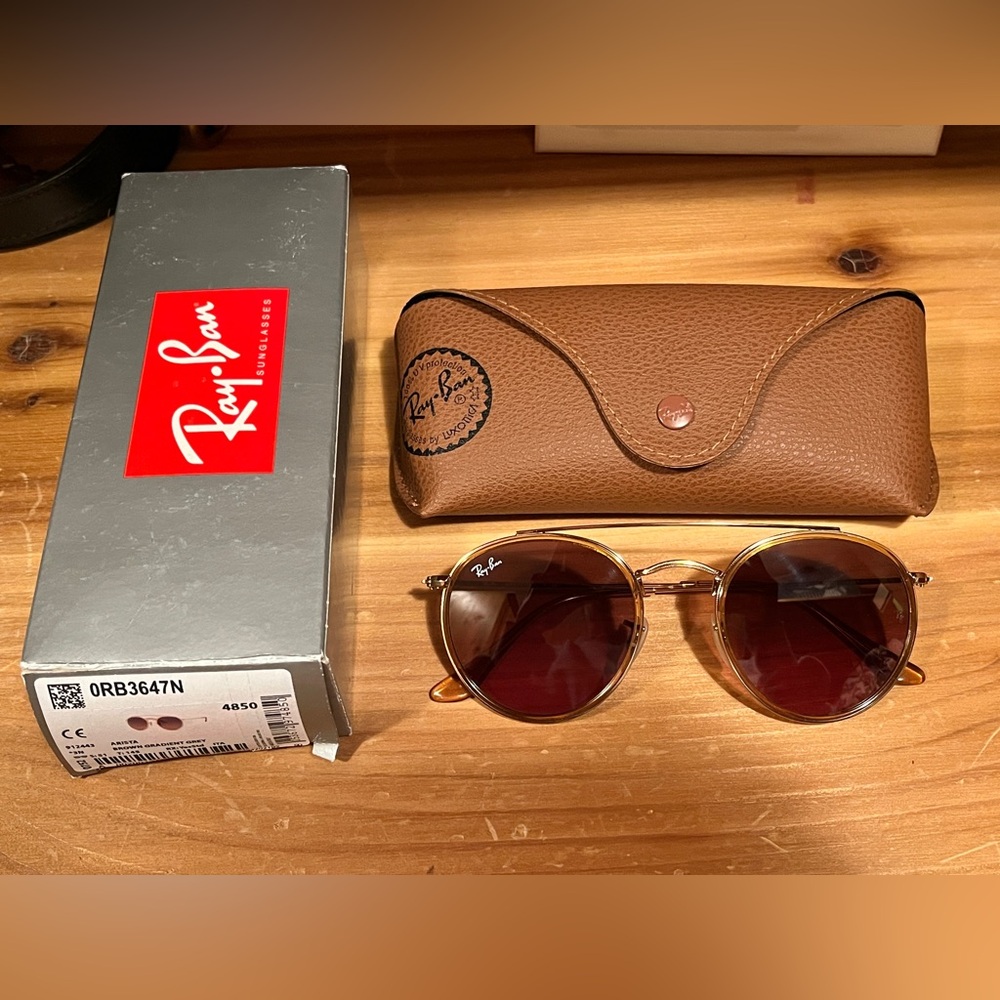 Ray-Ban Double Bridge, gold with gradient brown